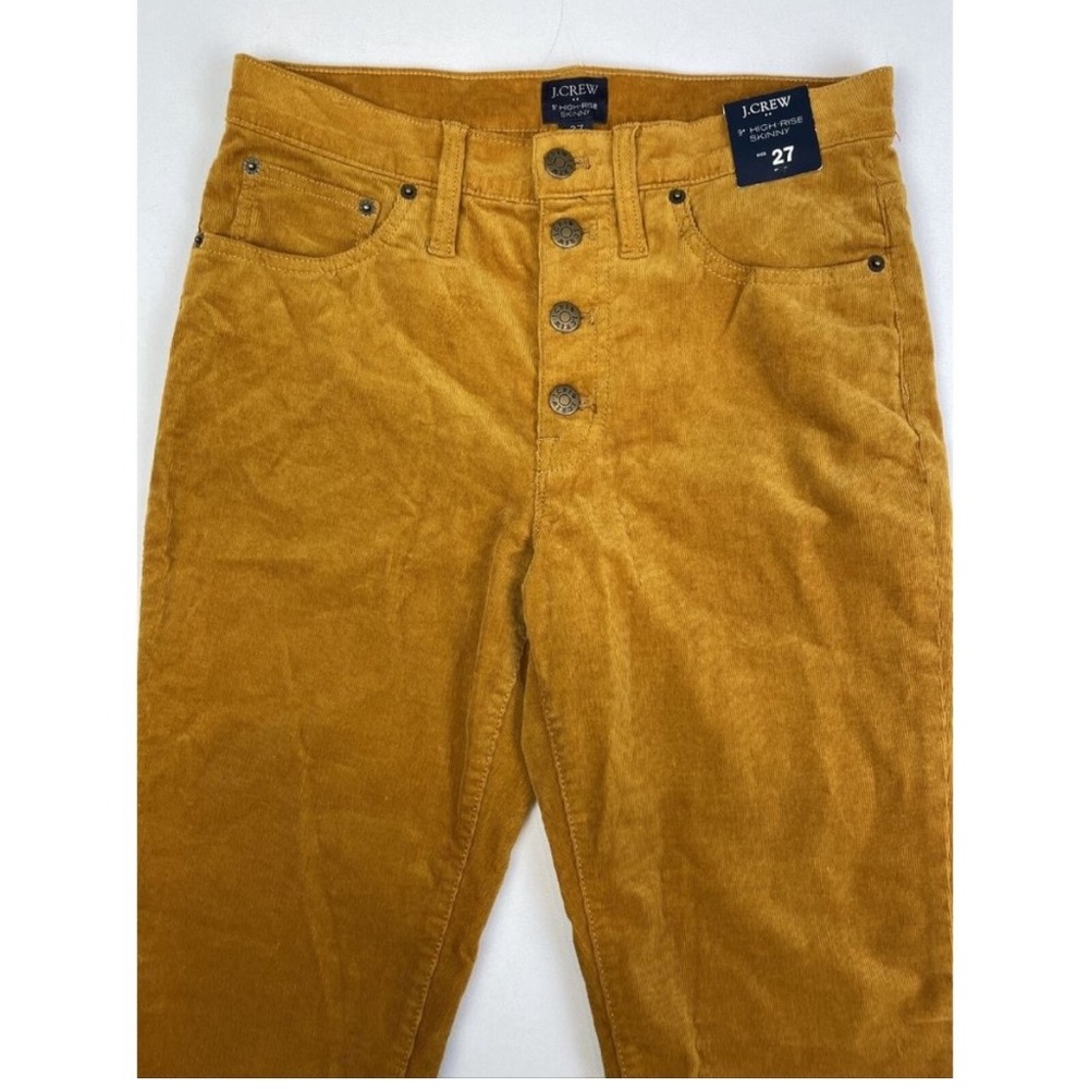 J Crew Pants Womens 27 (28x27) High Rise Skinny Corduroy Gold Mustard Yellow